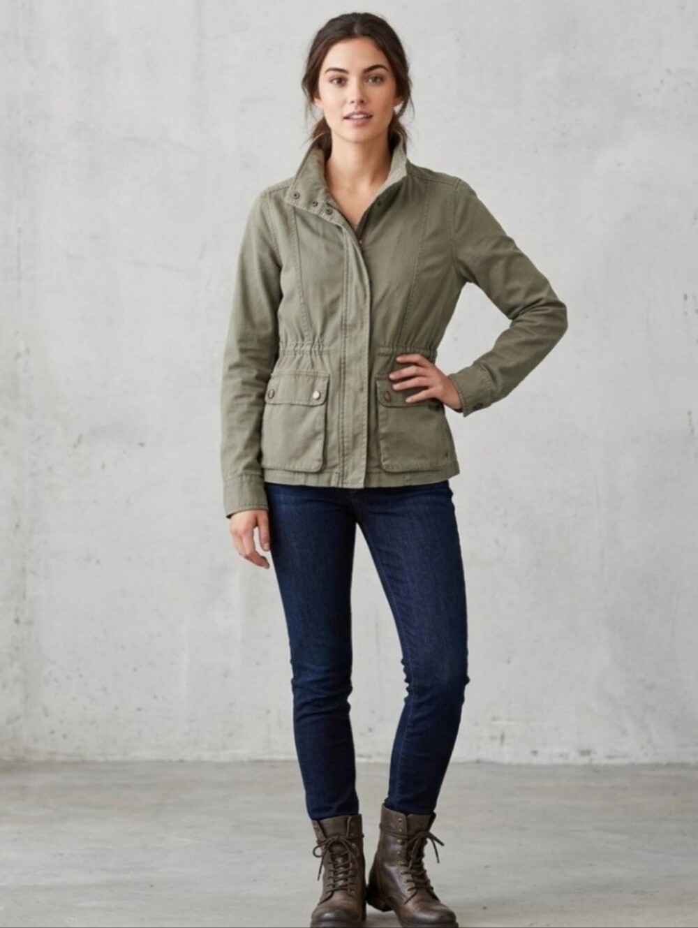 Aéropostale Olive Green Cotton Utility Cargo Jacket M